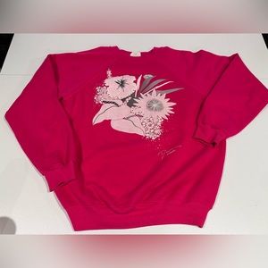 Vintage Bright Pink Hawaii Sweatshirt Size M Hanes
